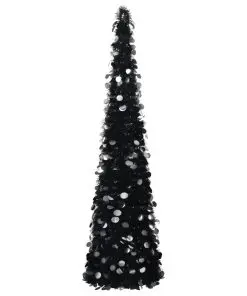 vidaXL Pop-up Artificial Christmas Tree Black 150 cm PET