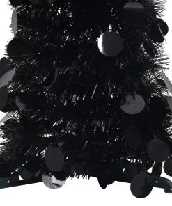 vidaXL Pop-up Artificial Christmas Tree Black 180 cm PET