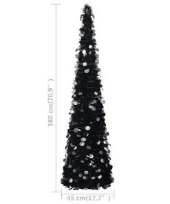 vidaXL Pop-up Artificial Christmas Tree Black 180 cm PET