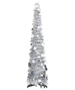 vidaXL Pop-up Artificial Christmas Tree Silver 120 cm PET
