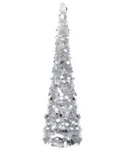 vidaXL Pop-up Artificial Christmas Tree Silver 150 cm PET