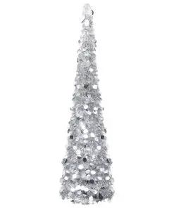 vidaXL Pop-up Artificial Christmas Tree Silver 180 cm PET