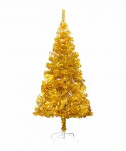 vidaXL Artificial Christmas Tree with Stand Gold 152 cm PET