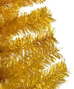 vidaXL Artificial Christmas Tree with Stand Gold 152 cm PET