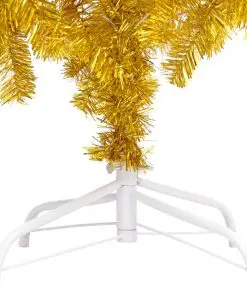 vidaXL Artificial Christmas Tree with Stand Gold 152 cm PET