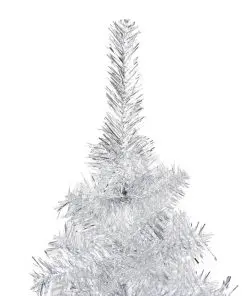 vidaXL Artificial Christmas Tree with Stand Silver 152 cm PET