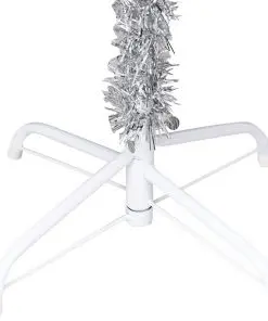 vidaXL Artificial Christmas Tree with Stand Silver 152 cm PET