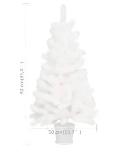 vidaXL Artificial Christmas Tree with a Pot White 90 cm PE