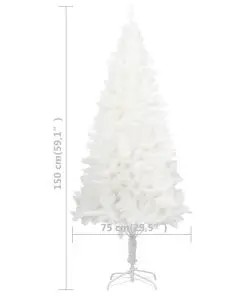 vidaXL Artificial Christmas Tree with Stand White 150 cm PE