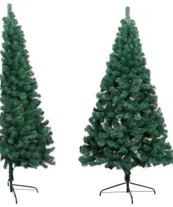 vidaXL Artificial Half Christmas Tree with Stand Green 150 cm PVC
