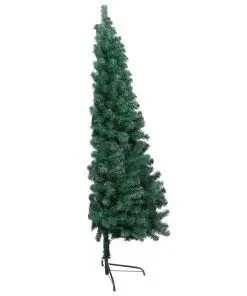 vidaXL Artificial Half Christmas Tree with Stand Green 185 cm PVC
