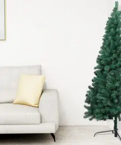 vidaXL Artificial Half Christmas Tree with Stand Green 210 cm PVC