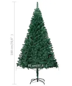 vidaXL Artificial Christmas Tree with Thick Branches Green 180 cm PVC