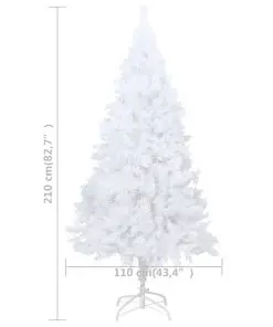 vidaXL Artificial Christmas Tree with Thick Branches White 210 cm PVC