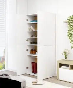 vidaXL Shoe Cabinet White 80x39x178 cm Chipboard