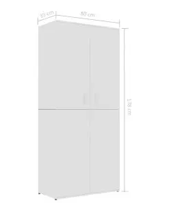 vidaXL Shoe Cabinet White 80x39x178 cm Chipboard