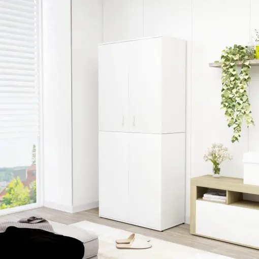 vidaXL Shoe Cabinet White 80x39x178 cm Chipboard