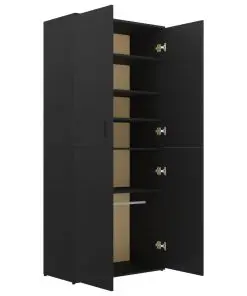 vidaXL Shoe Cabinet Black 80x39x178 cm Chipboard