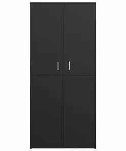 vidaXL Shoe Cabinet Black 80x39x178 cm Chipboard