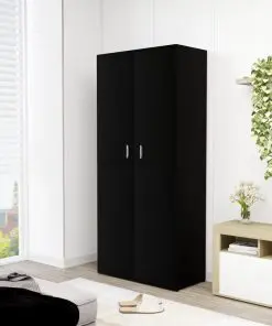 vidaXL Shoe Cabinet Black 80x39x178 cm Chipboard