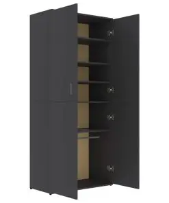 vidaXL Shoe Cabinet Grey 80x39x178 cm Chipboard