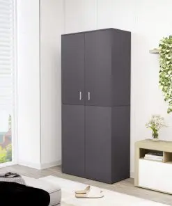vidaXL Shoe Cabinet Grey 80x39x178 cm Chipboard