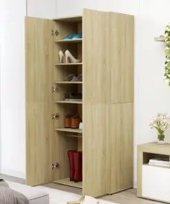 vidaXL Shoe Cabinet Sonoma Oak 80x39x178 cm Chipboard