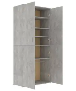 vidaXL Shoe Cabinet Concrete Grey 80x39x178 cm Chipboard