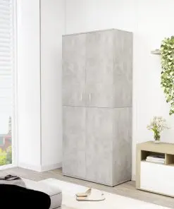 vidaXL Shoe Cabinet Concrete Grey 80x39x178 cm Chipboard