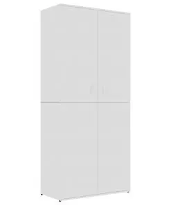 vidaXL Shoe Cabinet High Gloss White 80x39x178 cm Chipboard