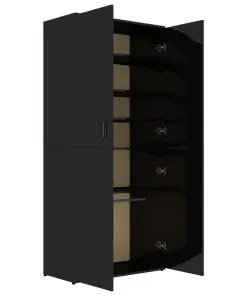vidaXL Shoe Cabinet High Gloss Black 80x39x178 cm Chipboard