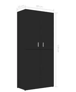 vidaXL Shoe Cabinet High Gloss Black 80x39x178 cm Chipboard