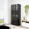 vidaXL Shoe Cabinet High Gloss Black 80x39x178 cm Chipboard