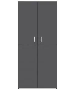 vidaXL Shoe Cabinet High Gloss Grey 80x39x178 cm Chipboard