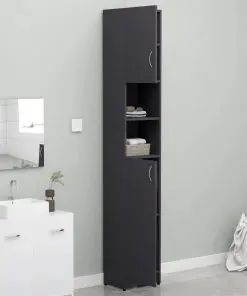 vidaXL Bathroom Cabinet Grey 32×25.5×190 cm Chipboard