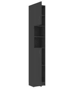 vidaXL Bathroom Cabinet Grey 32×25.5×190 cm Chipboard