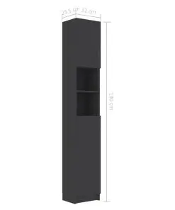 vidaXL Bathroom Cabinet Grey 32×25.5×190 cm Chipboard