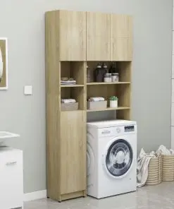 vidaXL Bathroom Cabinet Sonoma Oak 32×25.5×190 cm Chipboard