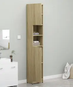 vidaXL Bathroom Cabinet Sonoma Oak 32×25.5×190 cm Chipboard