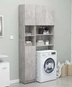 vidaXL Bathroom Cabinet Concrete Grey 32×25.5×190 cm Chipboard