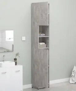 vidaXL Bathroom Cabinet Concrete Grey 32×25.5×190 cm Chipboard