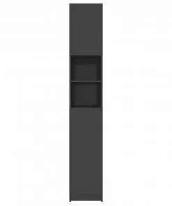 vidaXL Bathroom Cabinet High Gloss Grey 32×25.5×190 cm Chipboard