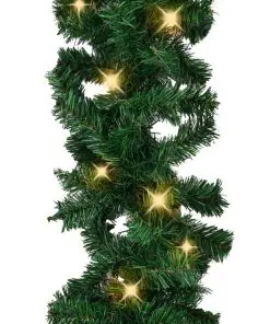 vidaXL Christmas Garland with LED Lights Green 20 m PVC