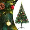 vidaXL Artificial Christmas Tree with Baubles and LEDs Green 150 cm