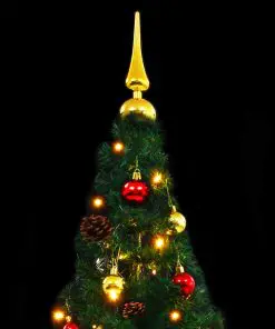 vidaXL Artificial Christmas Tree with Baubles and LEDs Green 180 cm