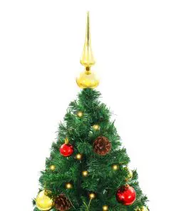 vidaXL Artificial Christmas Tree with Baubles and LEDs Green 180 cm