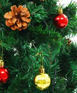 vidaXL Artificial Christmas Tree with Baubles and LEDs Green 210 cm