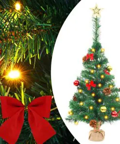 vidaXL Artificial Christmas Tree with Baubles and LEDs Green 64 cm
