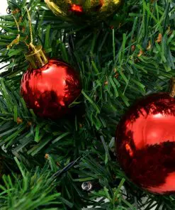 vidaXL Christmas Garland with Baubles and LED Lights Green 10 m PVC