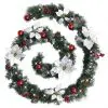 vidaXL Christmas Garland with LED Lights Green 2.7 m PVC